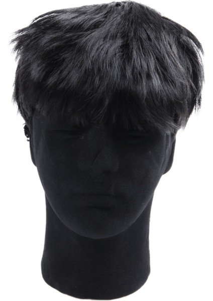 2x Mens Kısa Düz Siyah Günlük Yaşam Tam Peruk (Yurt Dışından) fırsatları