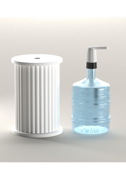 Modena Damacana Kılıfı Beyaz - Dekoratif Lüks Damacana Gizleme Saklama Kılıfı