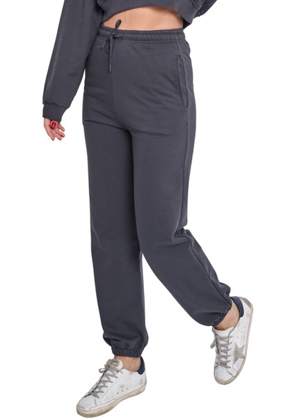 Kadın Üç Iplik Içi Pamuklu Şardonlu Eşofman Takımı Bisiklet Yaka Crop Eşofman Takımı indirimleri