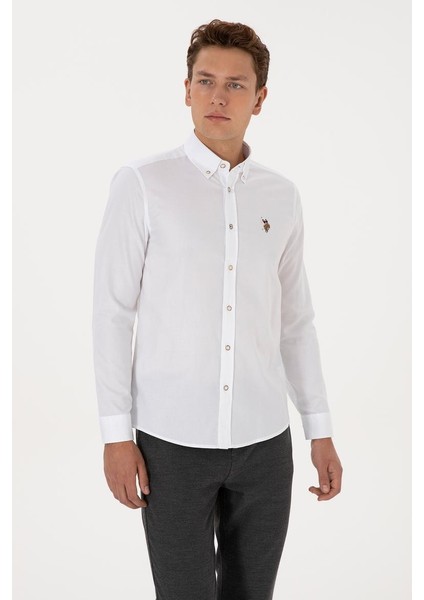 CEDCOLOR025K U.s Polo Assn. Erkek Uzun Kol Gömlek 2225466 Beyaz