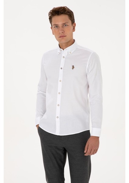 CEDCOLOR025K U.s Polo Assn. Erkek Uzun Kol Gömlek 2225466 Beyaz fiyatları
