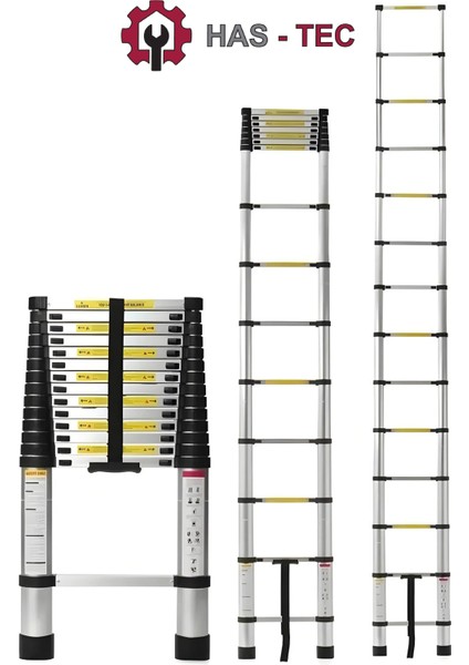 14 Basamaklı Düz Uzayan Teleskopik Merdiven 5 M indirimleri
