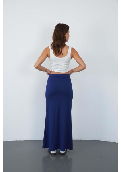 Nora Kadın Maxi Boy Astarlı Viskon Etek-Lacivert fırsatları