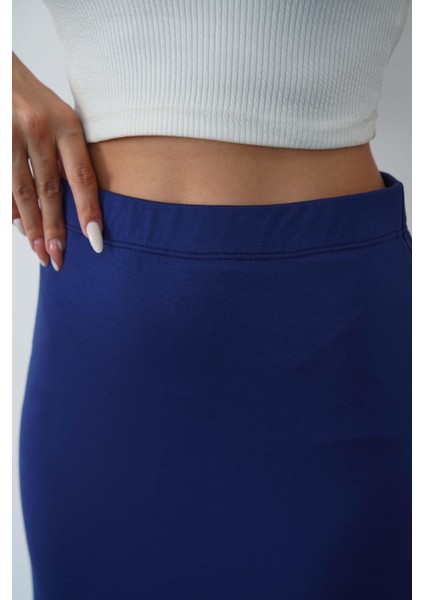 Nora Kadın Maxi Boy Astarlı Viskon Etek-Lacivert