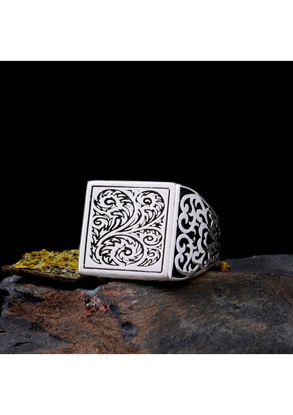 925 Ayar Gümüş Otantik Desen Motifli Erkek Yüzük fiyatları