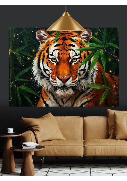 Kaplan Yüzü Yakın Çizim Dekoratif Kanvas - Mdf Ahşap Tablo modelleri