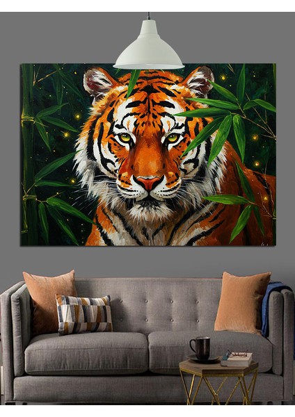 Kaplan Yüzü Yakın Çizim Dekoratif Kanvas - Mdf Ahşap Tablo indirimleri