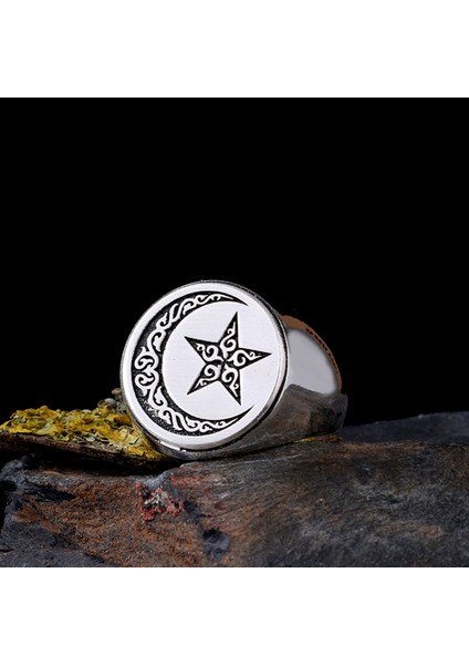 925 Ayar Gümüş Ayyıldız Model Erkek Yüzük fiyatları