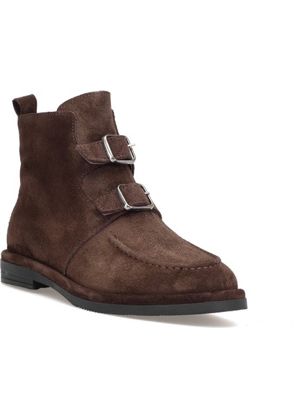 Elit Zafira Kadın Hakiki Süet Deri Düz Bot Kahverengi fiyatları