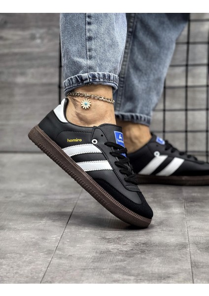 Bağcıklı Unisex Spor Sneaker Ayakkabı-Siyah-Beyaz modelleri