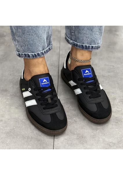 Bağcıklı Unisex Spor Sneaker Ayakkabı-Siyah-Beyaz indirimleri