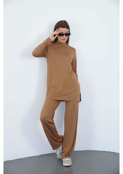 Viskon Tunik ve Pantolon Takım-Tarçın modelleri