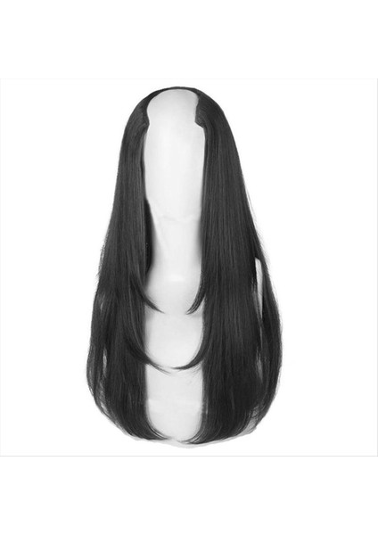 Siyah Sentetik Kadınlar Stil Uzun Saç Ekstra Uzun Saç Sentetik Peruklar Katmanlı Uzantılar Kafa Saçını Artırın (Yurt Dışından)