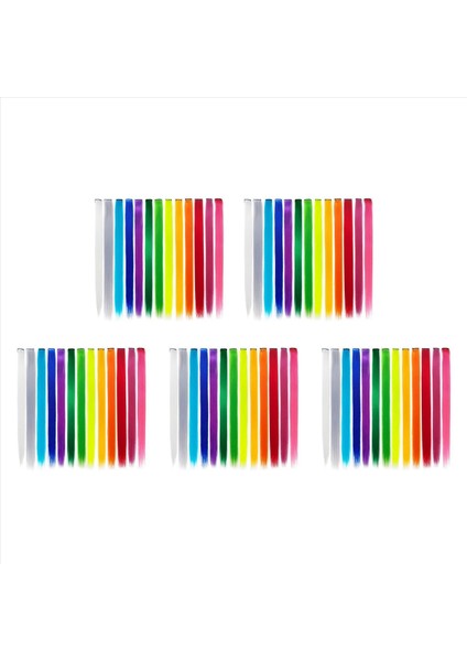 65 Pcs Renkli Parti Saç Uzatmalarında Renkli Klipsi Vurgular 55CM Düz Sentetik Saç Parçaları Gökkuşağı (Yurt Dışından) fiyatları