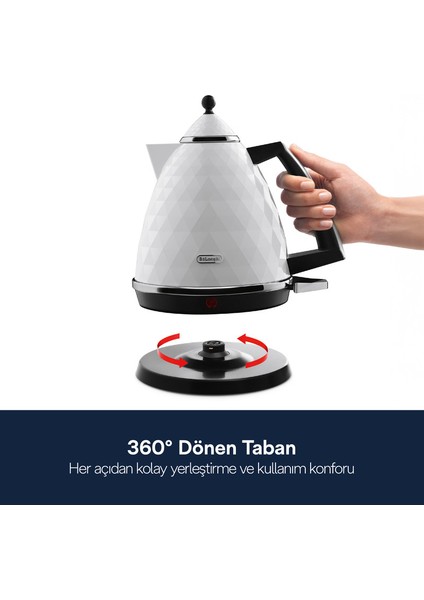 Brillante 1,7 Lt Su Isıtıcı - Paslanmaz Çelik Gövde, Otomatik Kapanma Özelliği, Hızlı Isıtma, 360° Dönebilir Taban, Beyaz Renk fiyatları