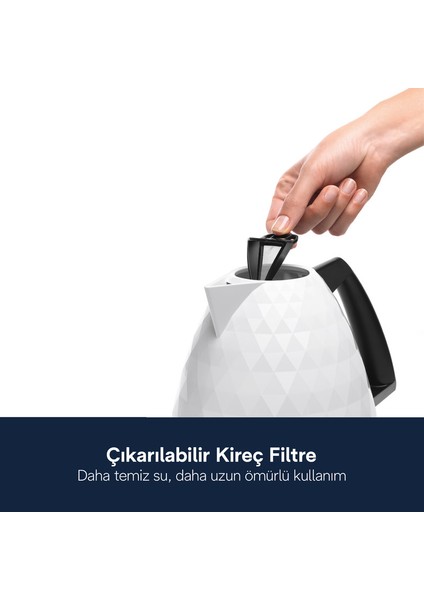 Brillante 1,7 Lt Su Isıtıcı - Paslanmaz Çelik Gövde, Otomatik Kapanma Özelliği, Hızlı Isıtma, 360° Dönebilir Taban, Beyaz Renk modelleri