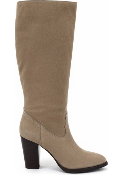 Hakiki Deri Kadın Çizme - Kalın Topuk 25HSY1976