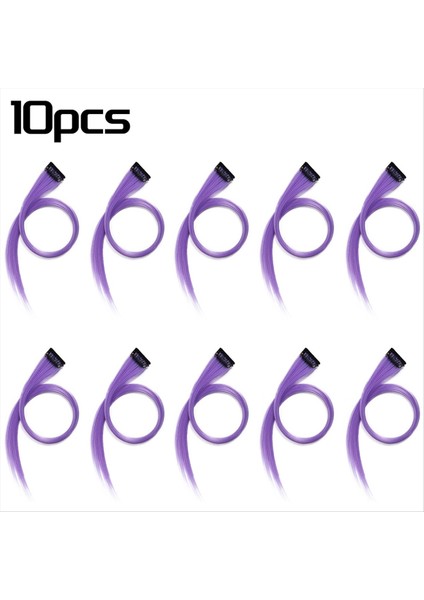 10PCS Gökkuşağı Kız Vurguladı Saç Uzatma Saç Tokası Uzun Düz Saç Klip Saçları Için Süslenebilir Saç Lila (Yurt Dışından) fiyatları