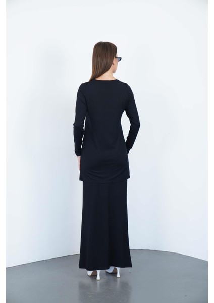 Viskon Tunik & Etek Takım-Siyah fırsatları