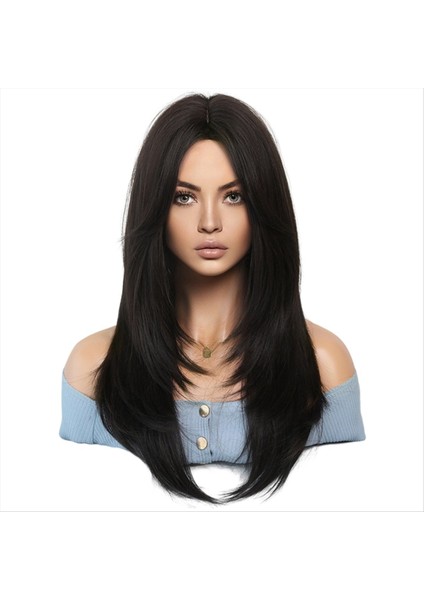 64CM Avrupa ve Amerikan Simülasyon Peruğu Dişi Uzun Saç Merkezi Ayrıldı Tam Kafa Seti Uzun Saçlı Kadın Set Kafa Peruğu D (Yurt Dışından) fiyatları