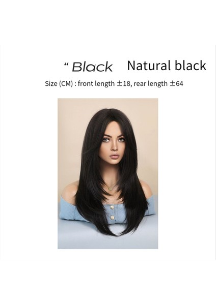 64CM Avrupa ve Amerikan Simülasyon Peruğu Dişi Uzun Saç Merkezi Ayrıldı Tam Kafa Seti Uzun Saçlı Kadın Set Kafa Peruğu D (Yurt Dışından) fırsatları