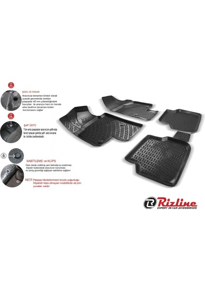 Fiat Punto 2006+ 3D Havuzlu Paspas fiyatları