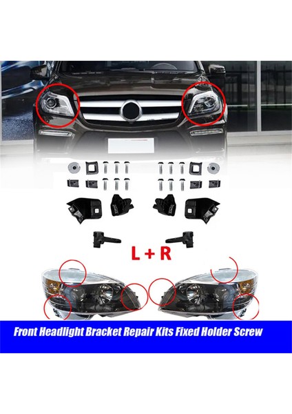 1paır Ön Far Rs Braket Onarım Montaj Kitleri Mercedes-Benz Gls Gl ml Sınıfı W166 11-15 A1668200514 A1668200614 (Yurt Dışından) fiyatları
