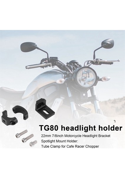 TG80 Far Sabit Raf Gidonu 22MM 7/8 Inç Motosiklet Far Braketi Spot Işığı Montaj Tutucu Tüp Kelepçesi Kafe Yarışçısı Kıyıcı (Yurt Dışından) indirimleri