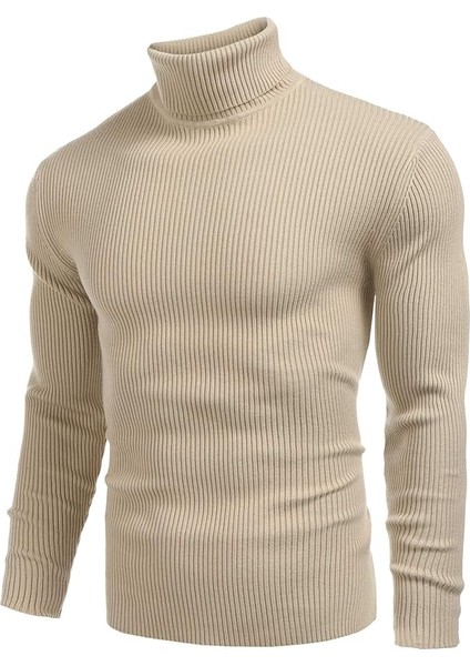 Erkek Boğazlı Slim Fit Triko Kazak – Basic Esnek Kışlık Model