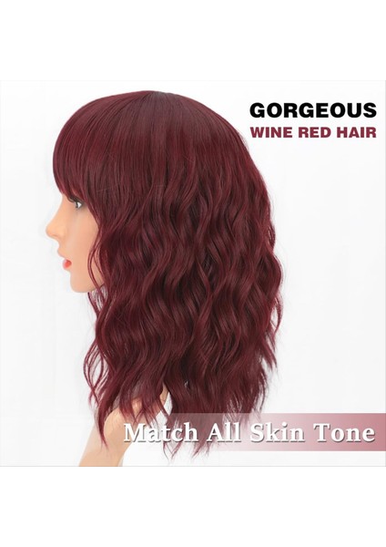 Peruk Sentetik Dalgalı Saç Kısa Dalgalı Saç Peruk Kısa Kıvırcık Saç Patlama ile Moda Cos Wig Kadın Peruk (Yurt Dışından) modelleri