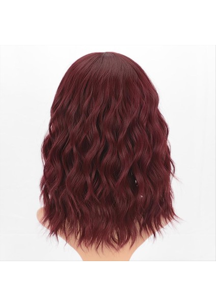 Peruk Sentetik Dalgalı Saç Kısa Dalgalı Saç Peruk Kısa Kıvırcık Saç Patlama ile Moda Cos Wig Kadın Peruk (Yurt Dışından) fırsatları