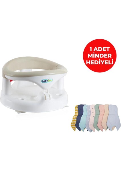 Babyjem Yandan Açılır Banyo ve Mama Oturağı & Minder 2'li Set Taş