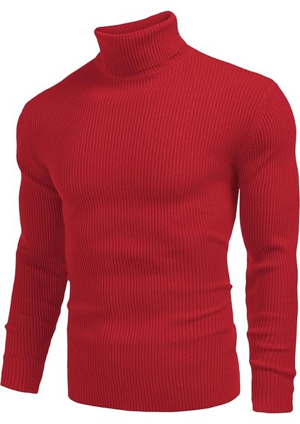 Erkek Boğazlı Slim Fit Triko Kazak – Basic Esnek Kışlık Model