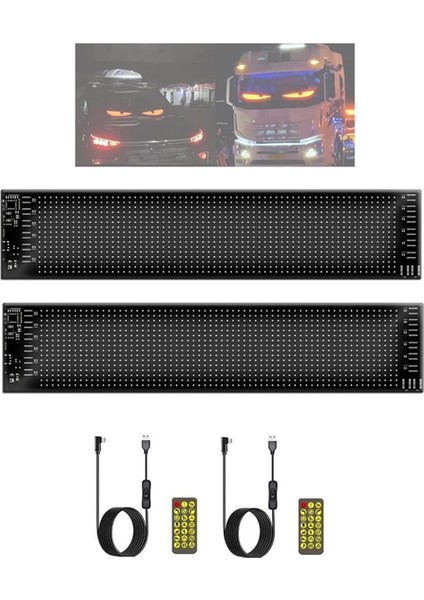 Kamyon LED Gözler Hafif, Renkli Göz Lambası Yumuşak Ekran Araç Pencereleri, Programlanabilir Esnek LED Ekran Uygulaması Uzaktan A (Yurt Dışından) modelleri