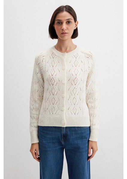 Kadın Yün Karışımlı Ekru Hırka 1710812-70057 fiyatları