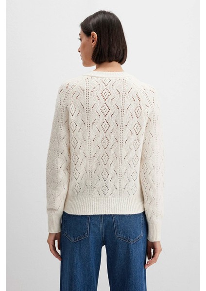 Kadın Yün Karışımlı Ekru Hırka 1710812-70057 fırsatları