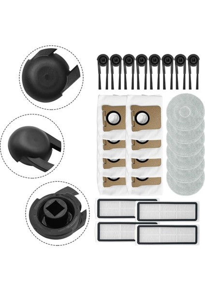 M40S / OV31CN Robot Süpürge Için Aksesuar Kiti, Yedek Parçalar, Yan Fırça Filtresi, Paspas Bezi, Toz Torbaları (Yurt Dışından) fiyatları