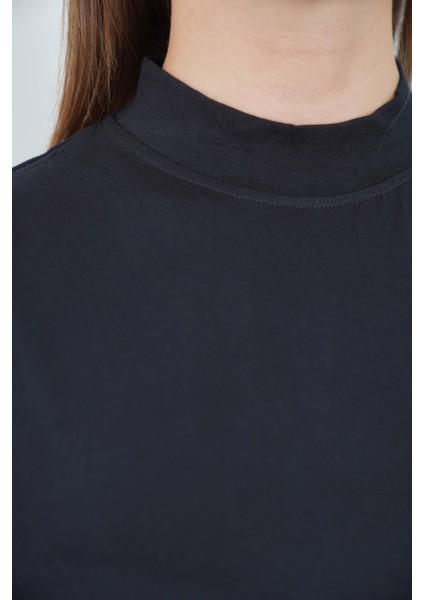 Viskon Dik Yaka Tunik ve Etek Takım-Siyah fırsatları