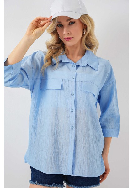 Kadın Gömlek 20317 Mavi modelleri
