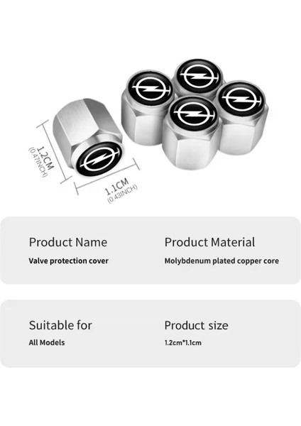 Logolu Metal Gümüş Siyah Renk 4 Adet Sibop Kapak