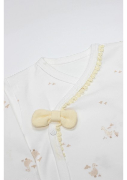 Bistyle 3'lü Zıbın Takım Welcome Baby Duck 13104 Sarı-Ekru fiyatları