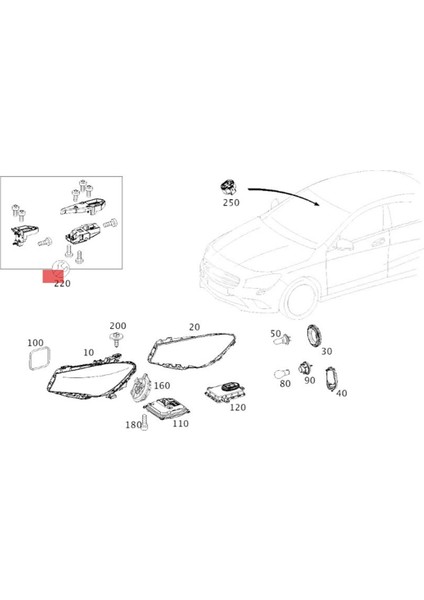 Araba Far Onarım Braket Kitleri Mercedes-Benz Için Sabit Tutucu Vidası W177 2016-2018 A1178202500 A1178202600 (Yurt Dışından) fiyatları