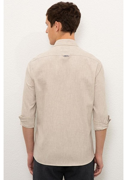 AKIS025K U.s Polo Assn. Erkek Uzun Kol Gömlek 2225603 Bej modelleri