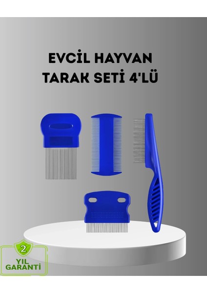 Buğz 4’lü Kedi Köpek Tüy Temizleme Seti – Paslanmaz Çelik,ergonomik ve Uzun Ömürlü