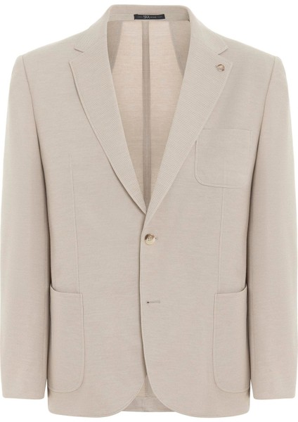 Regular Kalıp 6 Drop Desenli Erkek Ceket CT2004800277 Bej