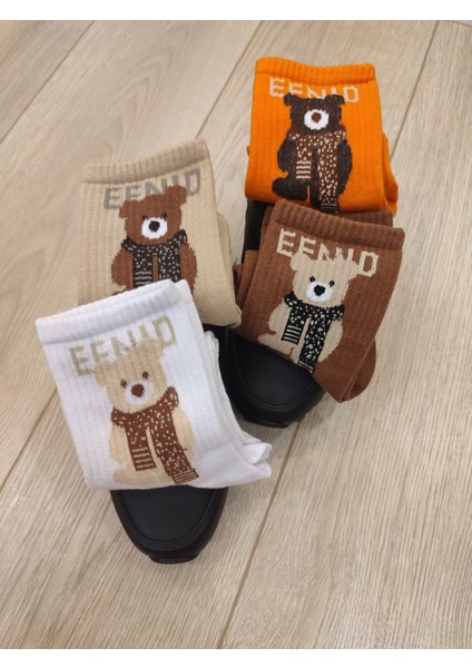 4'lü Teddy Bear Ayıcık Desenli Renkli Tenis Çorap Set fiyatları