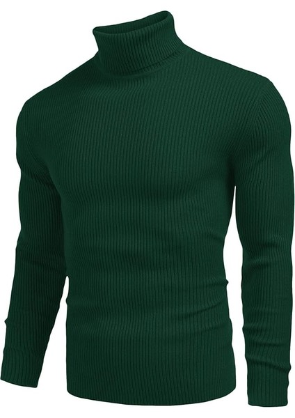 Erkek Boğazlı Slim Fit Triko Kazak – Basic Esnek Kışlık Model