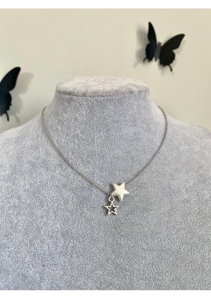 Yıldız Incili Aesthetic Y2K Yıldız Kolye