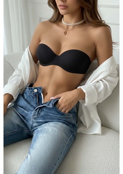Dikişsiz Balensiz Hafif Destekli Lazer Kesim Izbırakmaz Görünmez Straplez Sütyen