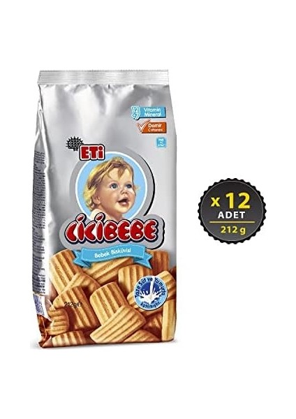 Eti Cicibebe Bisküvi 212 G x 12 Adet fiyatları